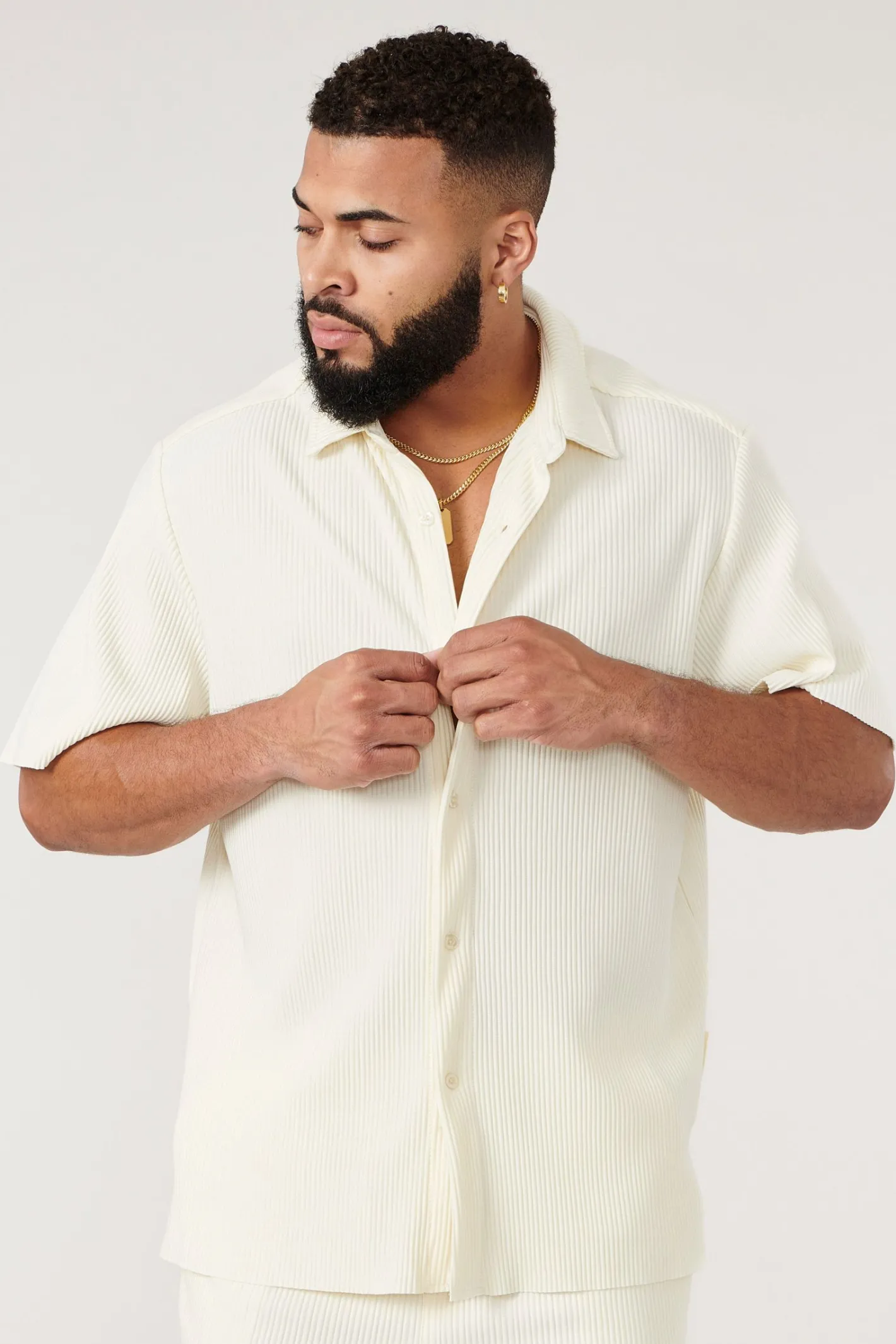 Youngla 448 Pleated Festival Shirts<Men Shirts