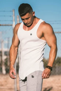 Youngla 314 Scoop Bottom Ribbed Tank<Men Tanks