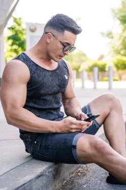 Youngla 314 Scoop Bottom Ribbed Tank<Men Tanks