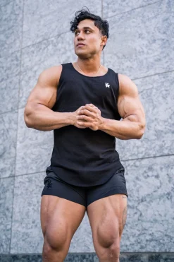 Youngla 314 Scoop Bottom Ribbed Tank<Men Tanks