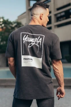 Youngla 449 Washed Drip Tees<Men Shirts