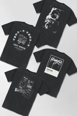 Youngla 449 Washed Drip Tees<Men Shirts