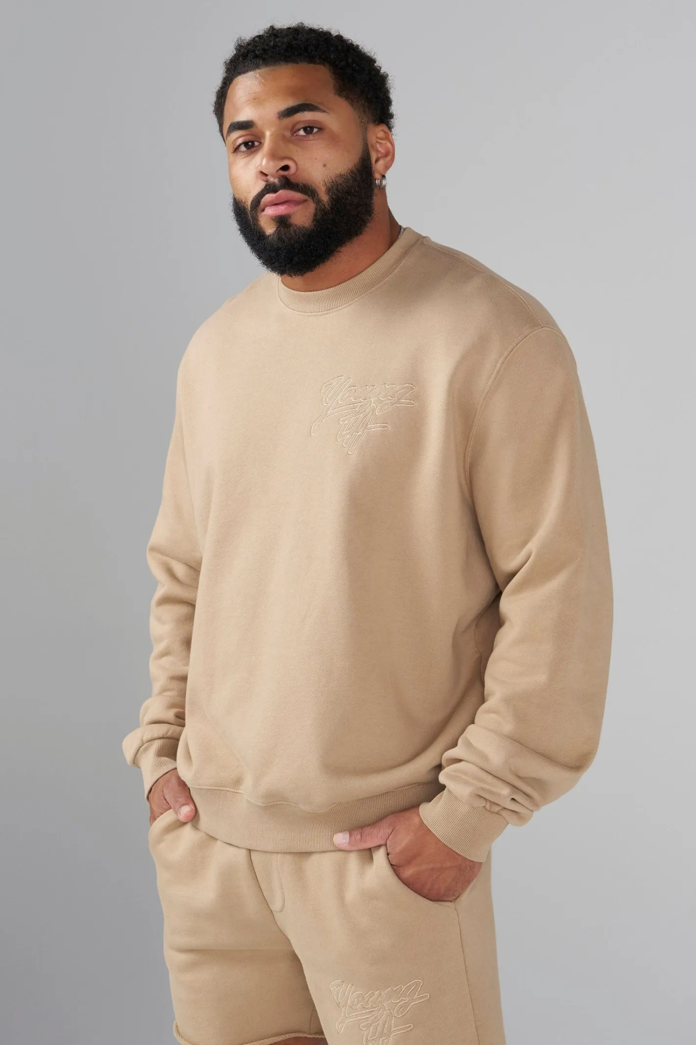 Youngla 5092-Effortless Sets-Crewnecks<Men Outerwear
