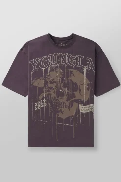 Youngla 4116-Floral Skull Tees<Men Shirts