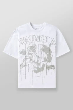 Youngla 4116-Floral Skull Tees<Men Shirts