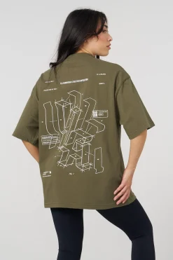 Youngla W440 Digital Oversized Tee<Women Tops