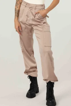 Youngla W217 Gloria Satin Cargo<Women Joggers & Pants