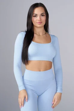 Youngla W449 Ribbed Seamless Longsleeve Crop<Women Tops