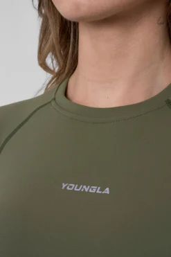 Youngla W439-Compression Cap Sleeve Tee<Women Tops