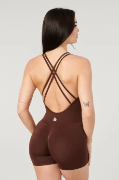 Youngla W330-Core Seamless Cross-Back Bodysuit<Women Tops