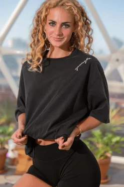 Youngla W431-Curve Oversize Tee<Women Tops