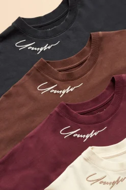 Youngla W432-Emblem Long Sleeve Tee<Women Tops