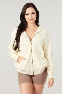 Youngla W519-Emblem Zip Up Hoodie<Women Outerwear