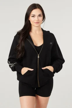 Youngla W519-Emblem Zip Up Hoodie<Women Outerwear