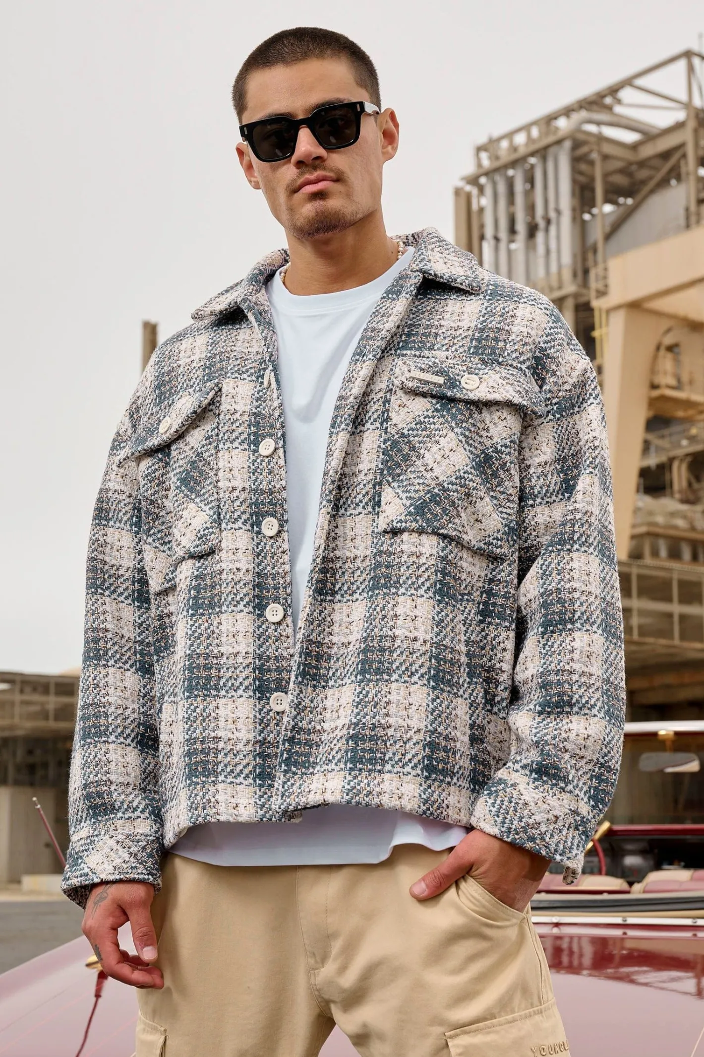 Youngla 519-Woven Flannel Jackets<Men Outerwear