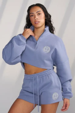 Youngla W525-Teddy Crop Quarter Zip<Women Outerwear