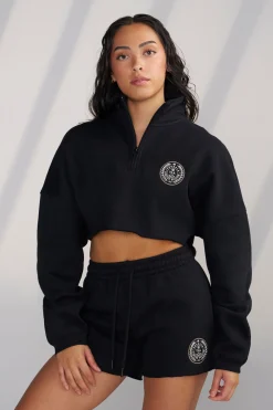 Youngla W525-Teddy Crop Quarter Zip<Women Outerwear