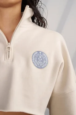 Youngla W525-Teddy Crop Quarter Zip<Women Outerwear